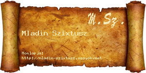 Mladin Szixtusz névjegykártya